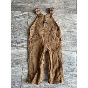 Osh Kosh‎ Bib Overalls Bibs 9 Months Brown corduroy Lined Flanned Plaid Vestbak